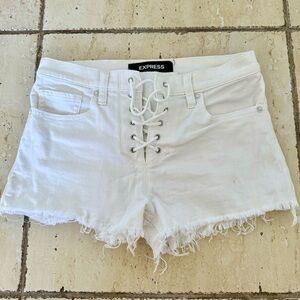 Express Jean Shorts, White, Size 00, Vintage Style